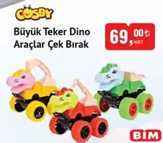 COSBY OYUNCAK BÜYÜK TEKER DİNO ARAÇLAR ÇEK BIRAK